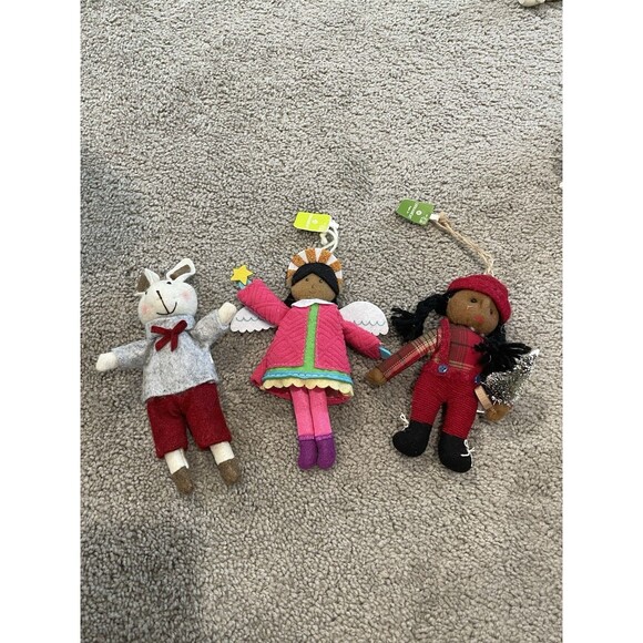 Felt Plush Christmas Ornaments Dressed plush Felt‎ 3 Ornaments - Picture 1 of 7